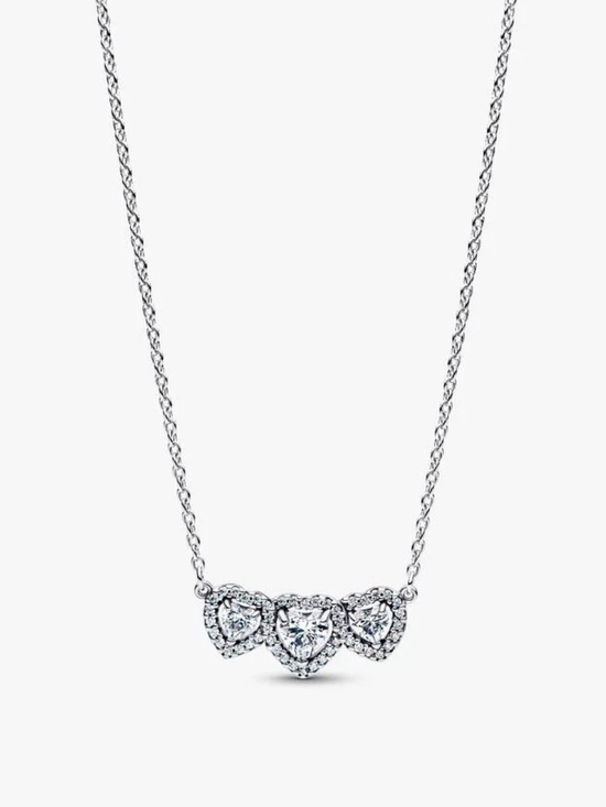 Pandora Jewelry - Pandora Silver Triple Heart Pendant Necklace - Silver
